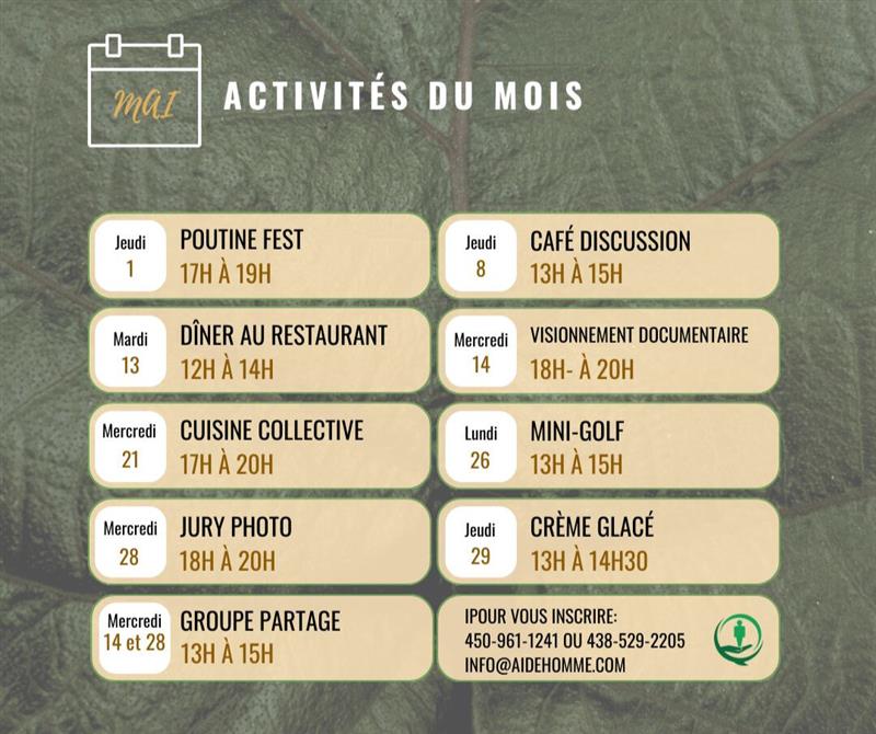 Activités - Mai 2025