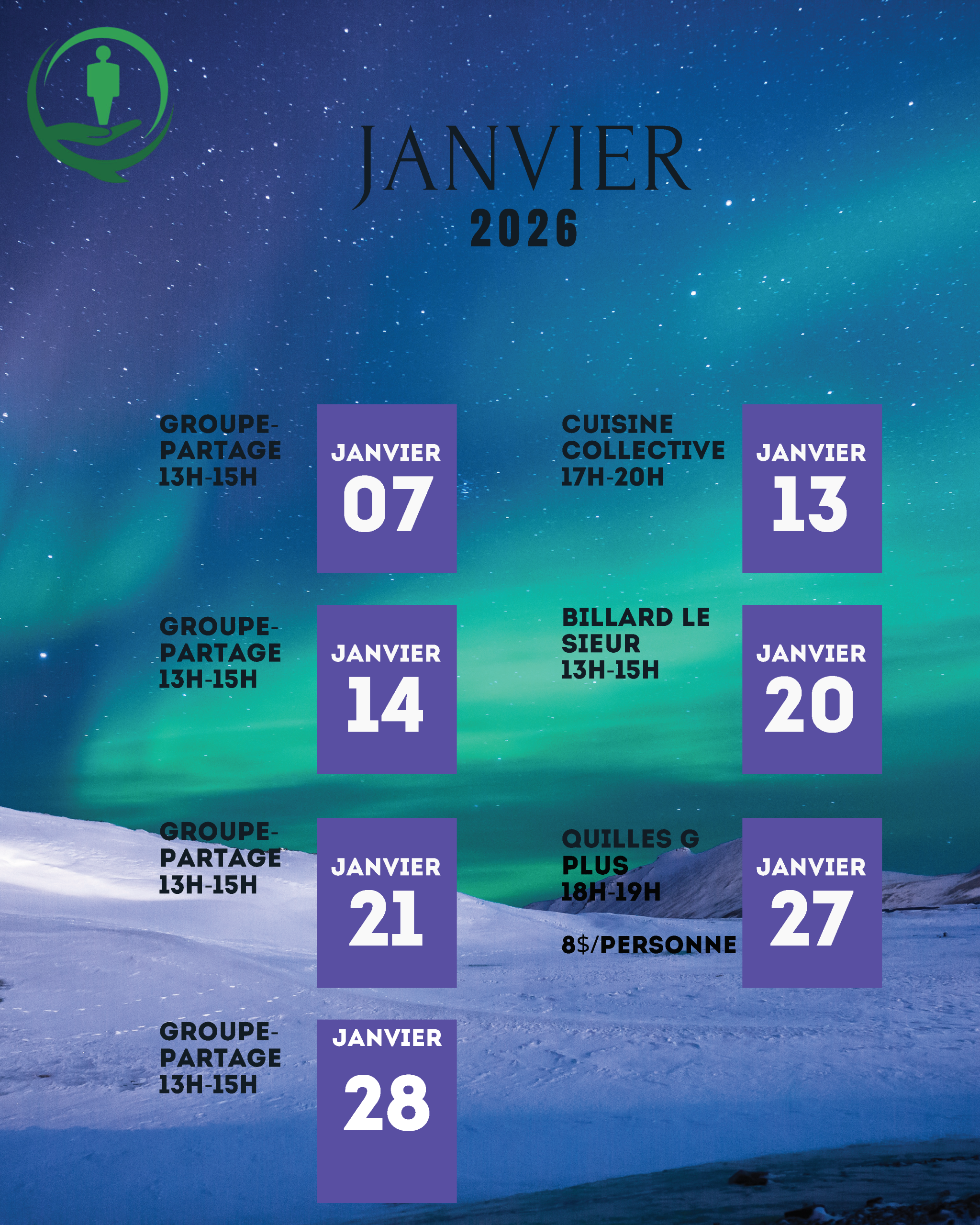 Activités - Janvier 2026